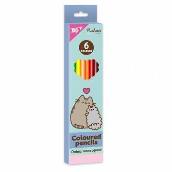 Олівці кольорові тригранні Yes Pusheen 6 кольорів (290759) 290759 фото