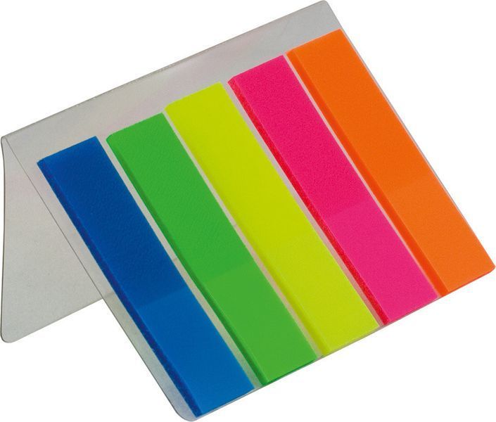 Закладки Buromax пластикові NEON 45х12мм 5х25 листів Jobmax асорті BM.2302-98 BM.2302-98 фото