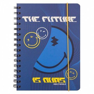 Записна книга блокнот YES Smiley World А5 80 аркушів клітинка карт. обкладинка подвійна cпіраль (151832) 151832 фото