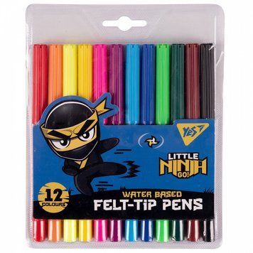 Фломастери YES Ninja 12 кольорів (650530) 650530 фото