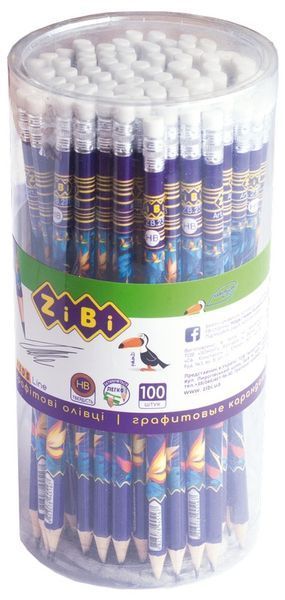 Олівець графітний ZiBi KIDS Line EXOTIC HB з гумкою (ZB.2313) ZB.2313 фото