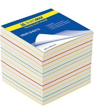 Блок паперу для нотаток непроклеенный Buromax 90х90х70мм асорті кольорів BM.2249 BM.2249 фото