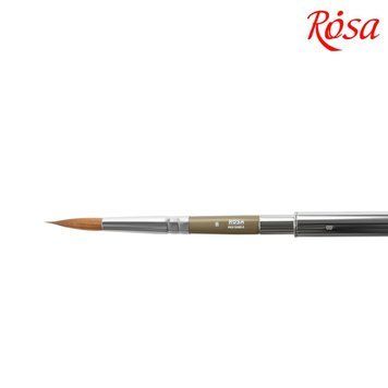 Кисть мікс білка, соболь Rosa Travel Brush Lake 178 кругла №8 коротка ручка (4823098516767) 4823098516767 фото