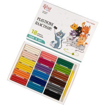 Пластилін ROSA Kids Cats 18 кольорів 288г (4823098541608) 4823098541608 фото