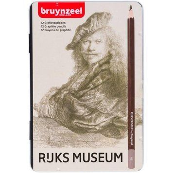 Олівці графітові Bruynzeel Dutch Masters Автопортрет Рембрандт набір 12шт НВ (8712079413651) 8712079413651 фото