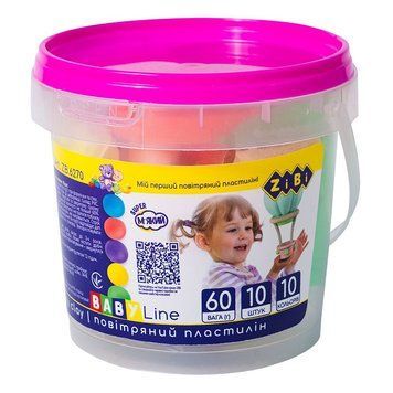 Повітряний пластилін ZiBi BABY Line 10 кол. + 3 форм. 1 стек (ZB.6270) ZB.6270 фото