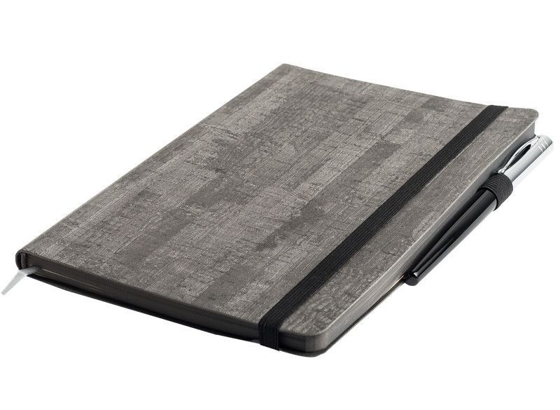 Записна книга блокнот Buromax WOOD A5 96 л клітина позов.шкіра сірий (BM.295114-09) BM.295114-09 фото
