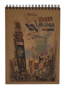 Записна книга блокнот Buromax Kraft А5,80 арк. без розмітки тб. обл. спіраль перфоров. BM.2473 BM.2473 фото