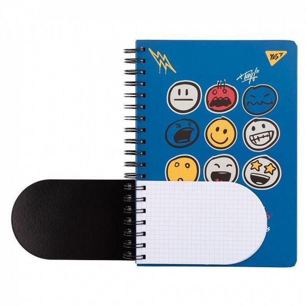 Записна книга блокнот YES Melt Smile 2в1 В5+В9 80+20 аркушів клітинка карт. обкладинка подвійна cпіраль 151842 фото