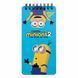 Записна книга блокнот YES Minions 80х160 мм 60 аркушів лінія карт. обкладинка подвійна cпіраль (151768) 151768 фото 1
