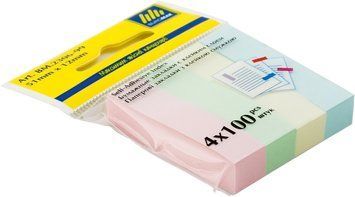 Закладки Buromax паперові з клейким шаром 51x12мм 4 кв х100 аркушів BM.2306-99 BM.2306-99 фото