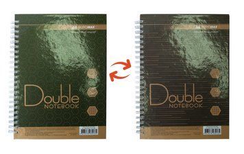Записна книга блокнот Buromax DOUBLE A5 96 л клітина твердий.обл. на пружині зелено-коричнева (BM.24571101-86) BM.24571101-86 фото