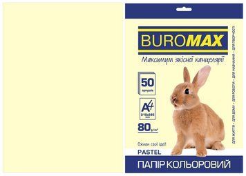 Папір кольоровий А4 Buromax PASTEL 80гм2 кремовий 50л. (BM.2721250-49) BM.2721250-49 фото