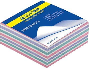 Блок паперу для нотаток непроклеенный Buromax 80х80х30мм асорті кольорів BM.2253 BM.2253 фото
