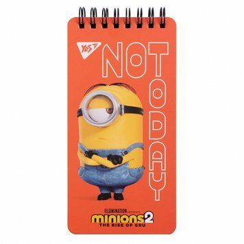 Записна книга блокнот YES Minions 80х160 мм 60 аркушів лінія карт. обкладинка подвійна cпіраль (151769) 151769 фото