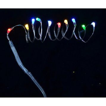 Електрогірлянда YES! Fun 0.55 м LED-нитка, 10 ламп, багатобарвна, 1 реж.миготіння, срібна (801099) 801099 фото