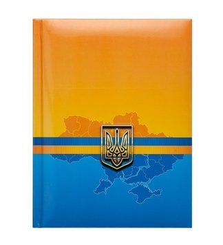 Записна книга блокнот А5 Buromax UKRAINE 140х185 мм 80л. клітка синій тверда обл. (BM.24582101-02) BM.24582101-02 фото