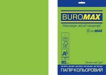 Папір кольоровий інтенсив Buromax EUROMAX INTENSIVE 20 аркушів А4 80 г/м2 зелений (BM.2721320E-04) BM.2721320E-04 фото