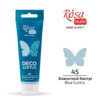 Фарба акрилова для декору ROSA TALENT 75 мл блакитний кантрі матовий (4823098501725) 4823098501725 фото