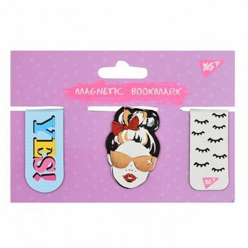 Закладки магнітні YES"Fashion", фольга, 3шт 707003 фото
