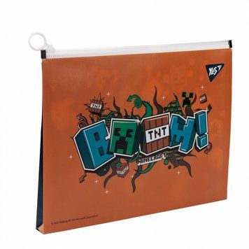 Папка-конверт на блискавці YES Minecraft B5 (492032) 492032 фото
