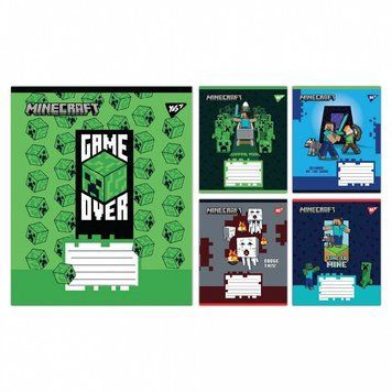 Зошит YES Minecraft Walls 24 арк. клітинка мікс дизайнів (767568) 767568 фото