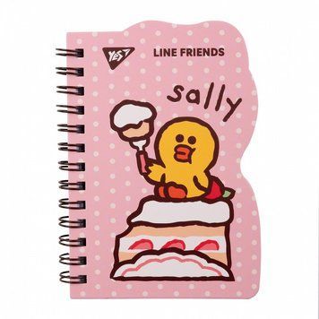 Нотатник YES Line Friends. Sally В7 60 аркушів клітинка карт. обкладинка подвійна cпіраль 151806 фото