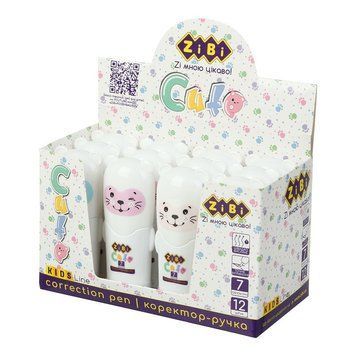 Коректор-ручка ZiBi KIDS Line CUTE 7 мл спиртова основа металевий накінечник (ZB.2902) ZB.2902 фото