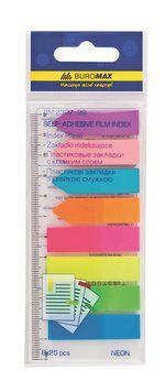 Закладки Buromax пластикові NEON 45x12мм+42x12 мм 8х25 аркушів асорті BM.2307-98 BM.2307-98 фото