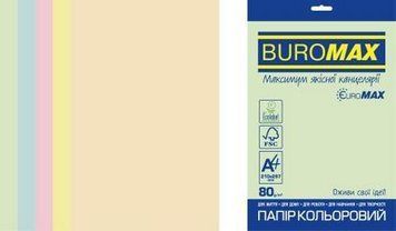 Папір кольоровий Buromax 20 аркушів набір 5 кольорів А4 80 г/м2 (BM.2721220E-99) BM.2721220E-99 фото