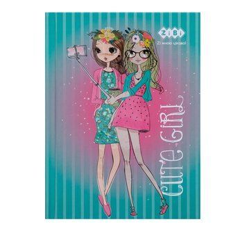 Записна книга блокнот А6 ZiBi CUTE GIRL 64л. клітка бірюзовий тверда обл. (ZB.12715-06) ZB.12715-06 фото