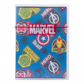 Записна книга блокнот YES MARVEL HERO А4 48 аркушів клітинка в пласт. папці з малюнком (764426) 764426 фото