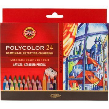 Олівці кольорові Koh-I-Noor POLYCOLOR художні 24 кольору (3834) 3834 фото