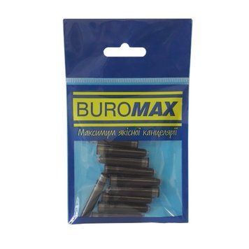 Картридж ампула для ручок Buromax 10 шт. чорний блістер (BM.8399-02) BM.8399-02 фото