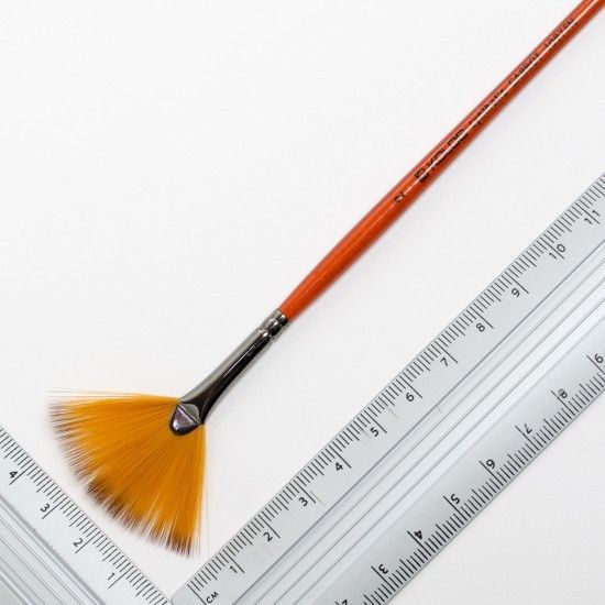 Кисть синтетика Rosa Carrot 1097FN Kolos віялова №2 кор. ручка (4823064901481) 4823064901481 фото