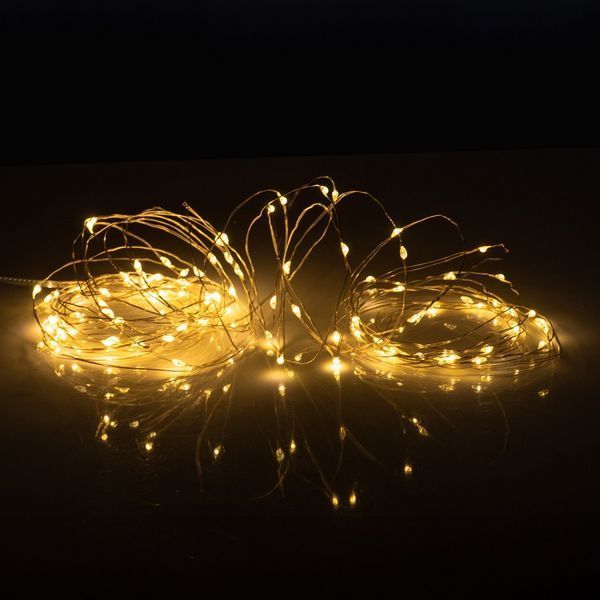 Електрогірлянда Нитка на мідному дроті YES! Fun 10 м 100 LED тепла біла статична, USB (975035) 975035 фото