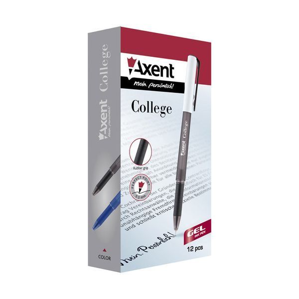Ручка гелева Axent College чорний 0,5 мм AG1075-01-A AG1075-01-A фото