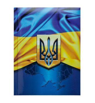 Записна книга блокнот А5 Buromax UKRAINE 140х185 мм 80л. клітка темно-синій тверда обл. (BM.245821 BM.24582101-03 фото
