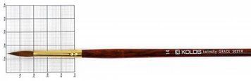 Кисть колонок Rosa Grace 3039R Kolos кругла №14 довжин. ручка (4823064900941) 4823064900941 фото