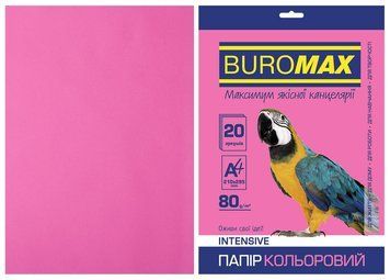 Папір кольоровий А4 Buromax INTENSIV 80гм2 малиновий 20л.(BM.2721320-29) BM.2721320-29 фото