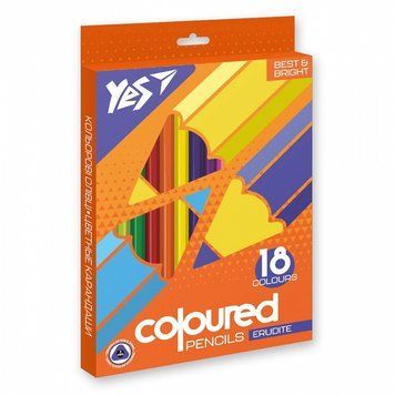 Олівці кольорові YES Erudite 18 кольорів (290643) 290643 фото
