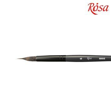 Кисть мікс білка, соболь Rosa Wave 148 кругла, лайнер №6 коротка ручка (4823098516828) 4823098516828 фото