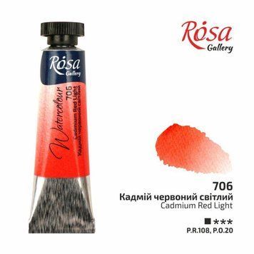 Фарба акварельна ROSA Gallery 10 мл туба кадмій червоний світлий (4823098507901) 4823098507901 фото