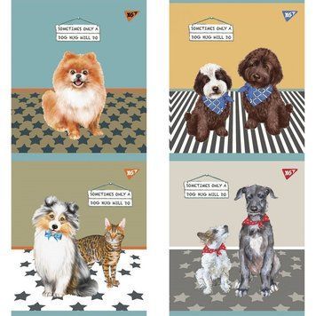 Зошит у клітинку 12 л YES Dogs мікс обкладинок мат. ВДЛ+УФ-виб. (766793) 766793 фото