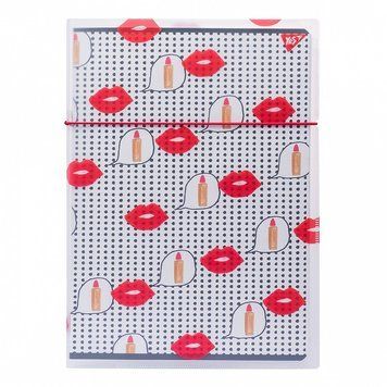 Записна книга блокнот YES BBF LIPS А4 48 аркушів клітинка в пласт. папці з малюнком (764435) 764435 фото