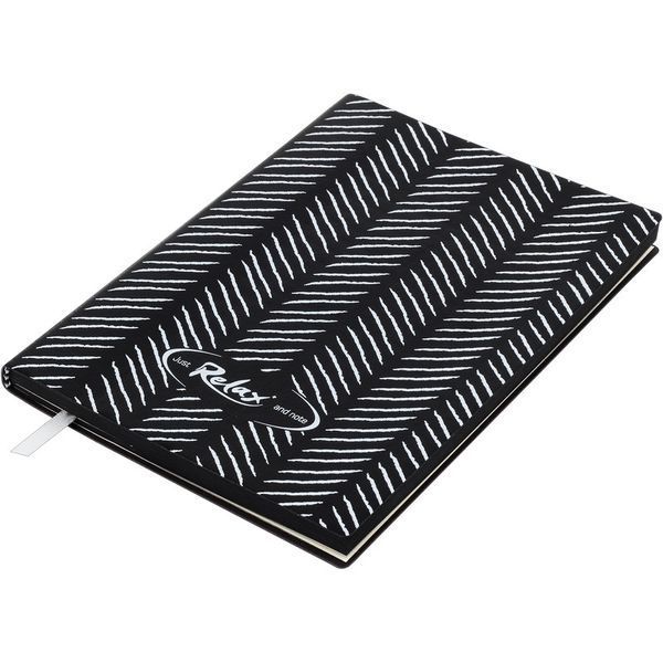Записна книга блокнот Buromax RELAX А5 мистецтв. шкіра 96арк. лінія чорний BM.295201-01 BM.295201-01 фото