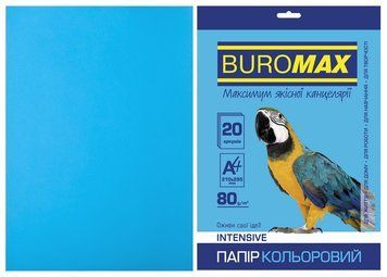 Папір кольоровий А4 Buromax INTENSIV 80гм2 світло-синій 20л.(BM.2721320-30) BM.2721320-30 фото
