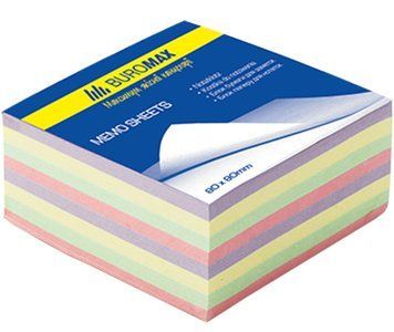 Блок паперу для нотаток проклеєний Buromax 80х80х30мм асорті кольорів BM.2272 BM.2272 фото