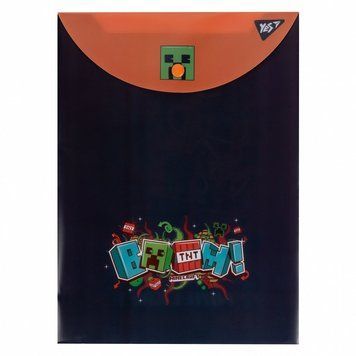 Папка-конверт на кнопці вертикальна YES Minecraft A4 (492079) 492079 фото
