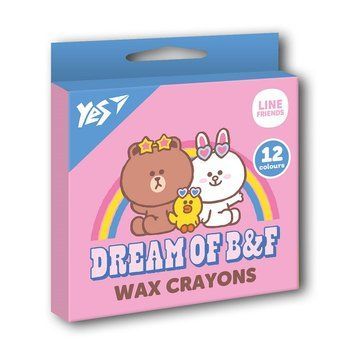 Олівці кольорові воскові YES Line Friends 12 кольорів (590141) 590141 фото